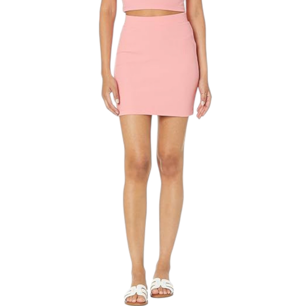 The Drop Shell Pink Knit Mini Skirt